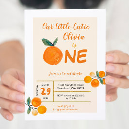 Convite Nosso pequeno primeiro aniversario laranja