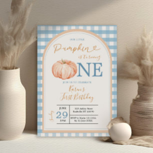Convite Nosso Pequeno primeiro aniversario Pumpkin Boho Bl