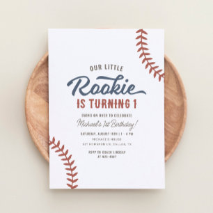 Convite Nosso Pequeno primeiro aniversario Rookie Baseball
