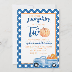 Convite Nosso Pequeno Pumpkin é Dois segundos aniversários
