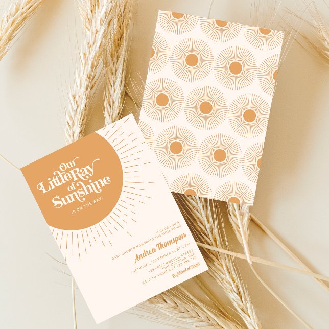 Convite Nosso Pequeno Raio de Sol Boho Chá de Bebê (Criador carregado)