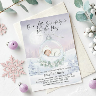 Convite Nosso Pequeno Snowbaby está a caminho Winter Baby