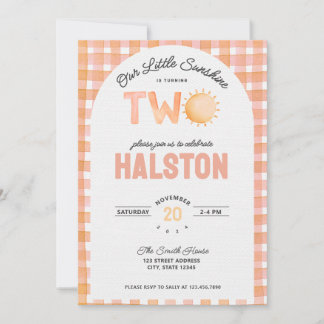 Convite Nosso Pequeno Sol é Dois | Boho Birthday Invite
