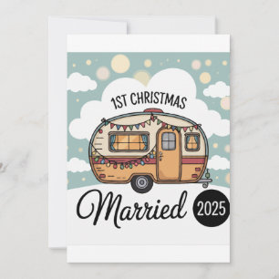 Convite Nosso Primeiro Natal Casados 2025 Camper Retro