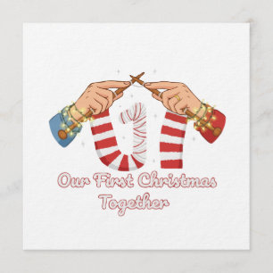 Convite Nosso Primeiro Natal Juntos Casal de Tricô