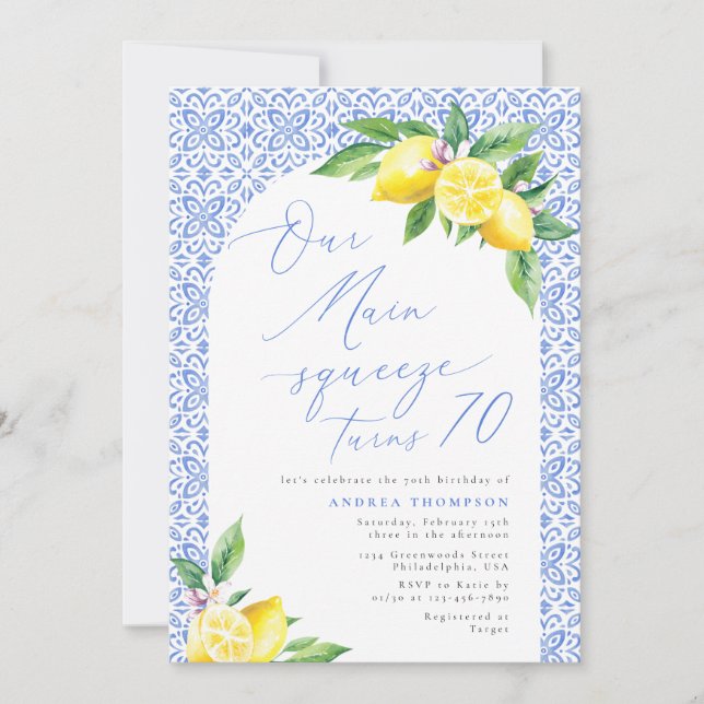 Convite Nosso principal aperto faz 70 anos de Limão italia (Frente)