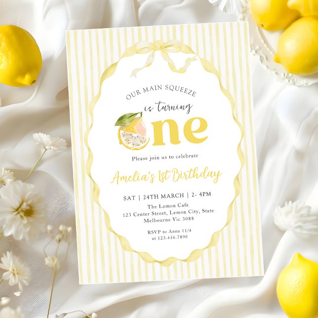 Convite Nosso principal Squeeze Lemon Citrus 1º Aniversári (Criador carregado)