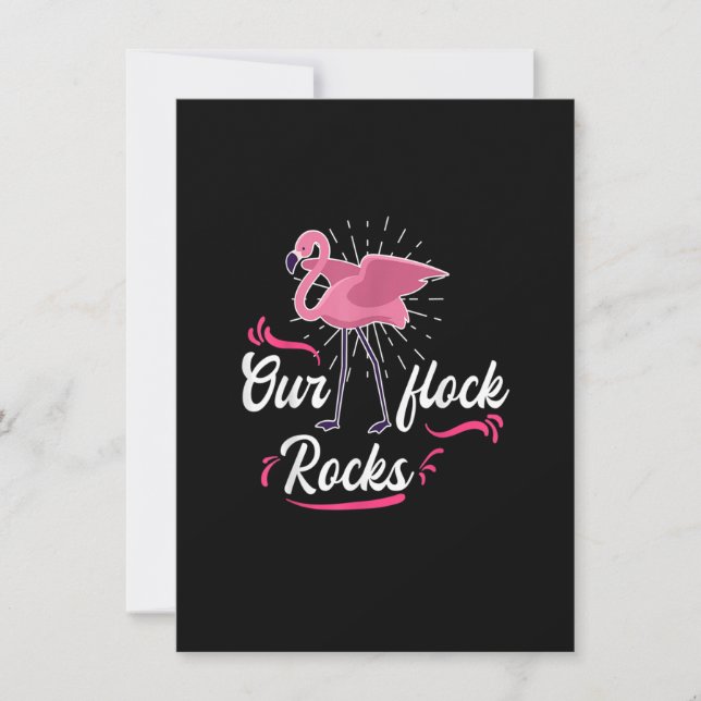 Convite Nosso rebanho é uma Celebração Flamingo Rosa (Frente)