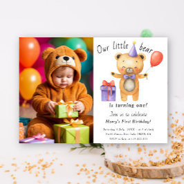 Convite Nosso Ursinho Está Fazendo Um Aniversário Infantil