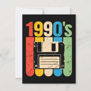 Convite nostalgia do computador disquete retrô dos anos 90
