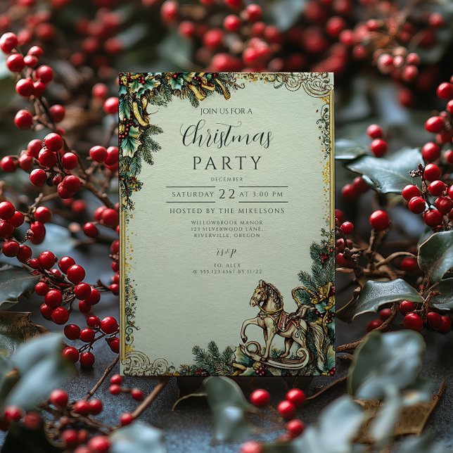 Convite Nostalgia Rocking Horse Winter (Criador carregado)