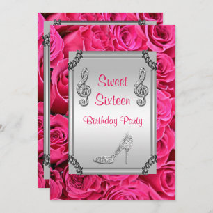 Convite Nota da música do diamante, estilete & doce 16 dos