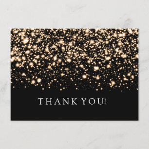 Convite Nota de Agradecimento de Casamento Gold Midnight G