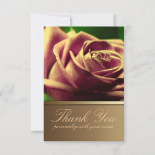 Convite Nota de Agradecimento Flor de Rosa Vintage