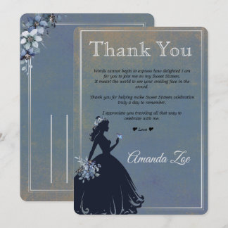 Convite Nota de agradecimento Quinceañera