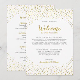 Convite Nota de Boas-Vindas de Casamento Moderna e Elegant