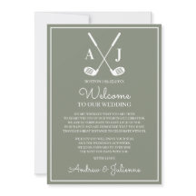 Nota de Boas-Vindas para Casamento de Golfe em Ver