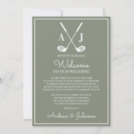 Convite Nota de Boas-Vindas para Casamento de Golfe em Ver