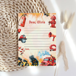 Convite Nota de Cápsula do Tempo do Caminhão de Bombeiros 