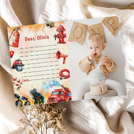 Convite Nota de Cápsula do Tempo do Caminhão de Bombeiros 