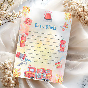 Convite Nota de Cápsula do Tempo do Caminhão de Bombeiros 