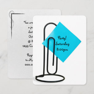 Convite Nota de post-it do lembrete do partido de