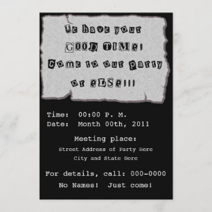 Convite Nota de resgate para o partido