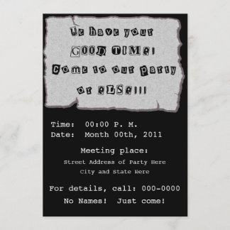 Convite Nota de resgate para o partido