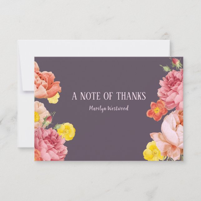 Convite Nota Floral de Ação de Graças da Primavera (Frente)