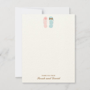 Convite Notas de agradecimento para casamento na praia com