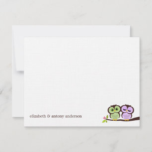 Convite Notas de Agradecimento Personalizadas Lovely Owls 