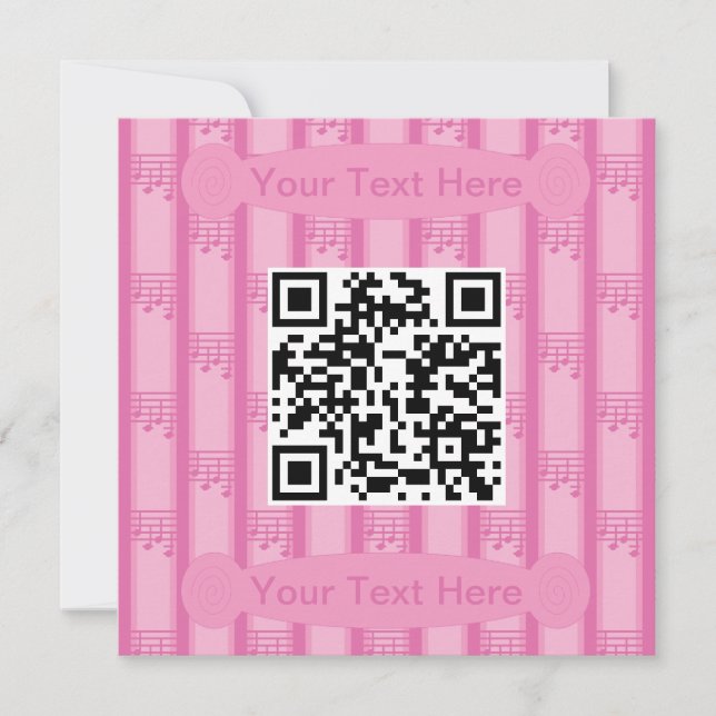 Convite Notas de música divertidas e Ricos Código QR (Frente)