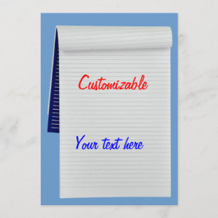 Convite Notas do notebook personalizáveis