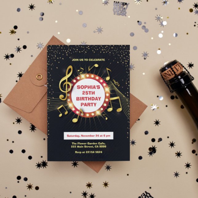 Convite Notas e Clef Aniversário (Criador carregado)