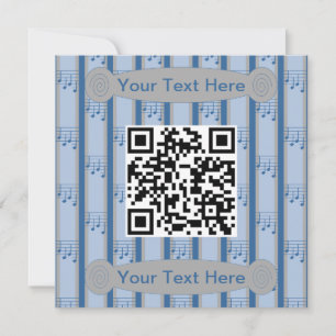 Convite Notas Musicais Divertidas e Elegantes Código QR