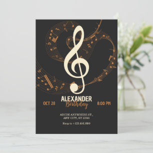 Convite notas musicais sinfonia