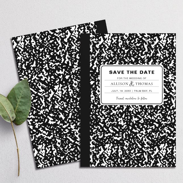 Convite Notebook Negro Engraçado Salve A Data Casamento (Perfect for school teachers and anyone who appreciates a playful twist on tradition.)