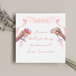Convite Notecard de Proposta de Bridesmaid Elegante manusc