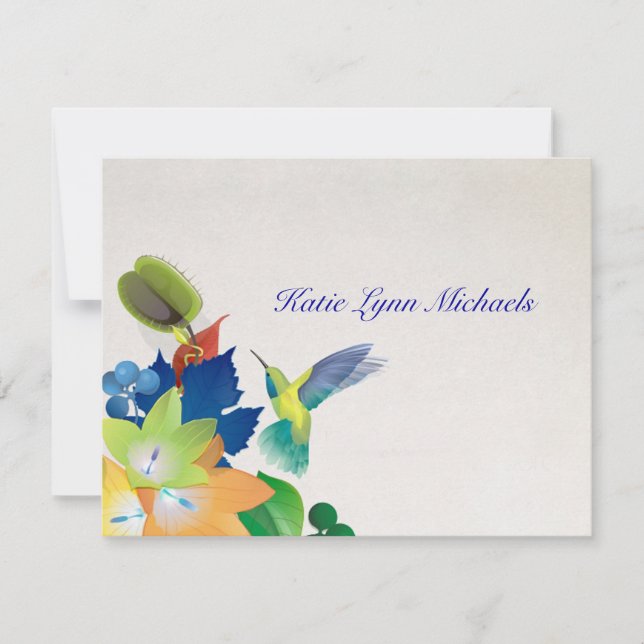 Convite Notecard personalizado de Hummingbird (Frente)