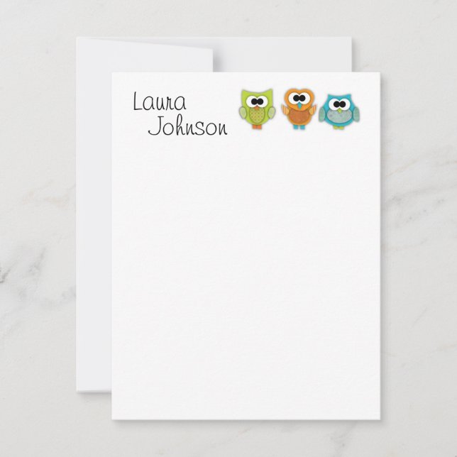 Convite Notecard Plana Coruja (Frente)