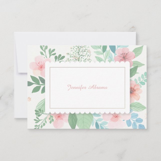 Convite Notecard Romance Primavera (Frente)