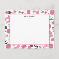 Notecards liso temático Sewing