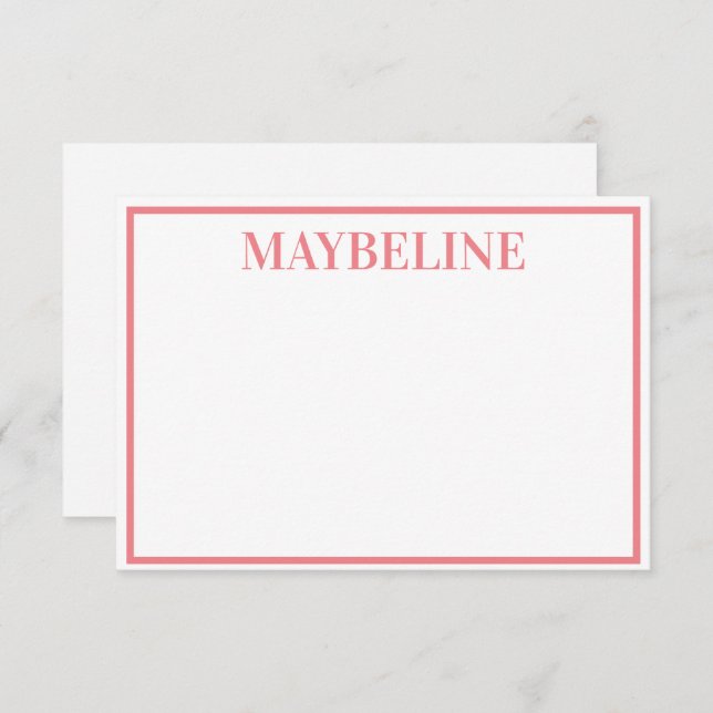 Convite Noteclados Plana Branco e Salmão Personalizado (Frente/Verso)