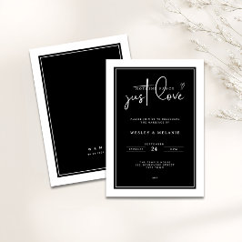 Convite Nothing Fancy Just Love Black Elegant Wedding