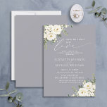 Convite Nothing Fancy Just Love Light Gray Floral Wedding<br><div class="desc">Create the perfect invitation for a casual wedding, or after-elopement reception celebration, with this modern, trendy, eucalyptus and white watercolor florals, hand lettered script typography, over a light gray background. Contact designer for matching products. Thank you sooo much for supporting our small business, we really appreciate it! We are so...</div>