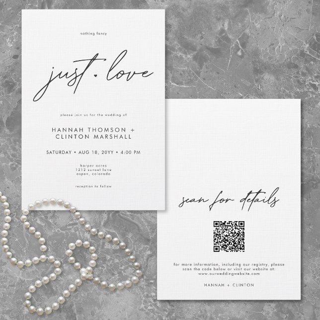 Convite Nothing Fancy Just Love Minimalist Wedding (Nothing Fancy Just Love Minimalist Wedding Invitation)