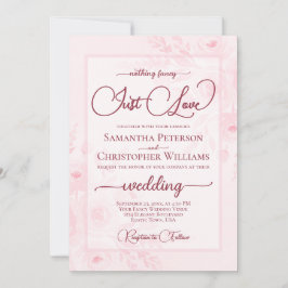 Convite Nothing Fancy Just Love Pink Peonies Boho Wedding
