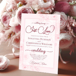 Convite Nothing Fancy Just Love Pink Peonies Boho Wedding