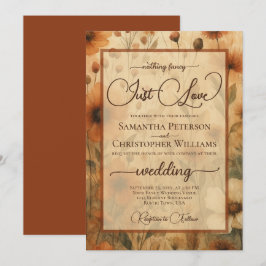 Convite Nothing Fancy Just Love Sienna Boho Floral Wedding