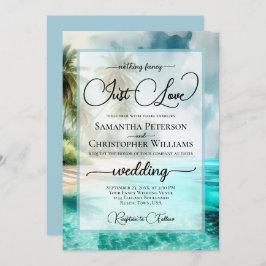 Convite Nothing Fancy Just Love Tropical Beach Wedding